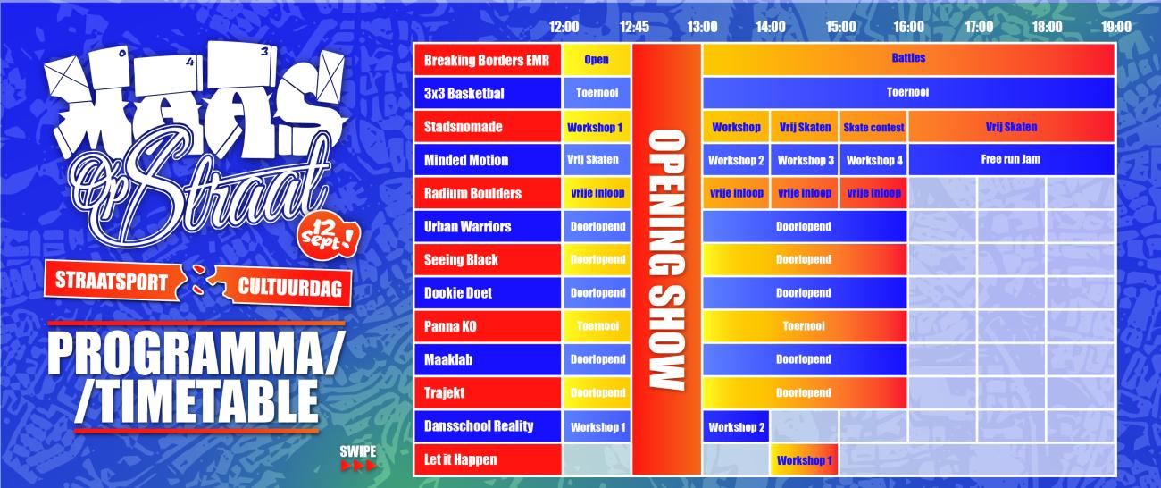 Time table Maas op Straat